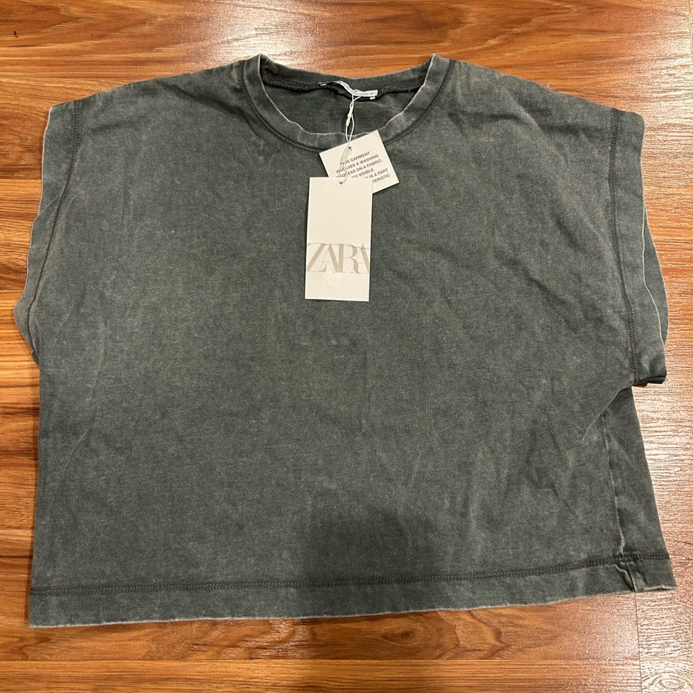Zara Faded Effect Heave Cotton Oversized T-Shirt Women’s Size Medium - Picture 2 of 7